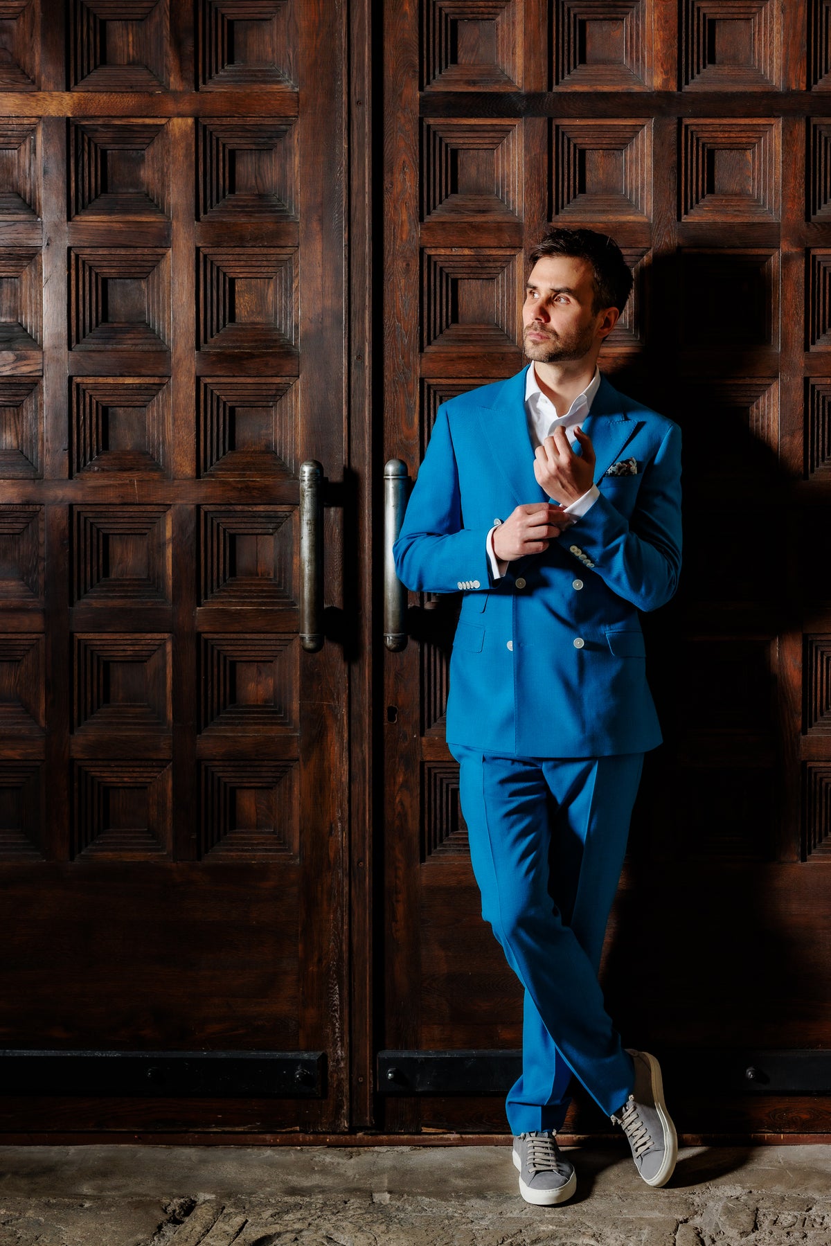 Double-Breasted Suit "SAVILE" / Wool, Silk & Linen