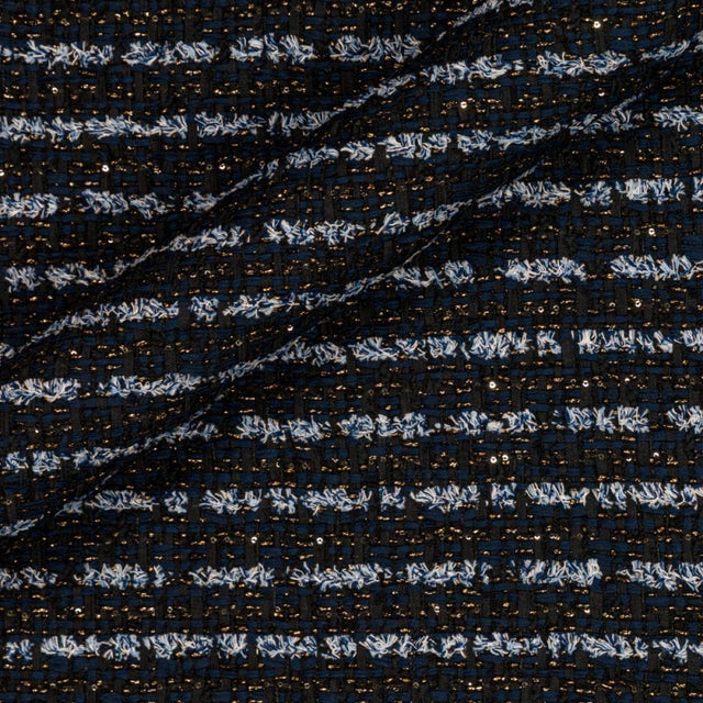 Fabric sample · 49% Cotton, 29% Polyamide, 16% Virgin Wool, 5% Metallic Polyester, 1% Polyester