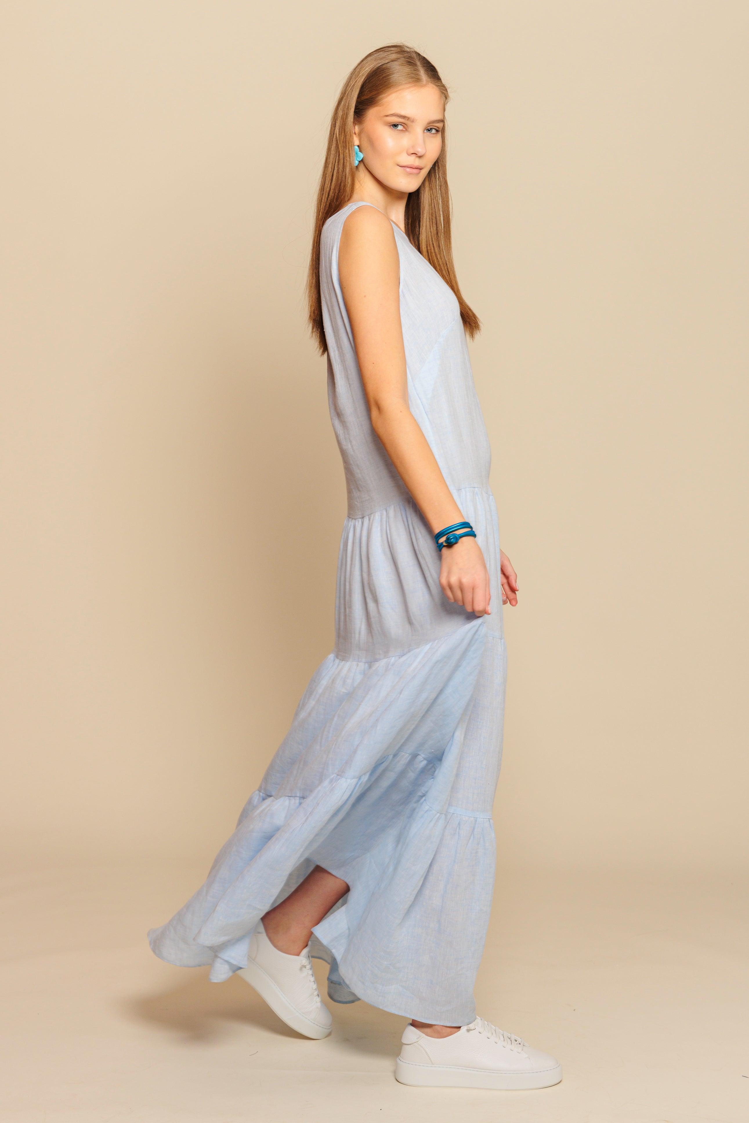 Dress "MAYA BARI MAXI" / Linen by Solbiati