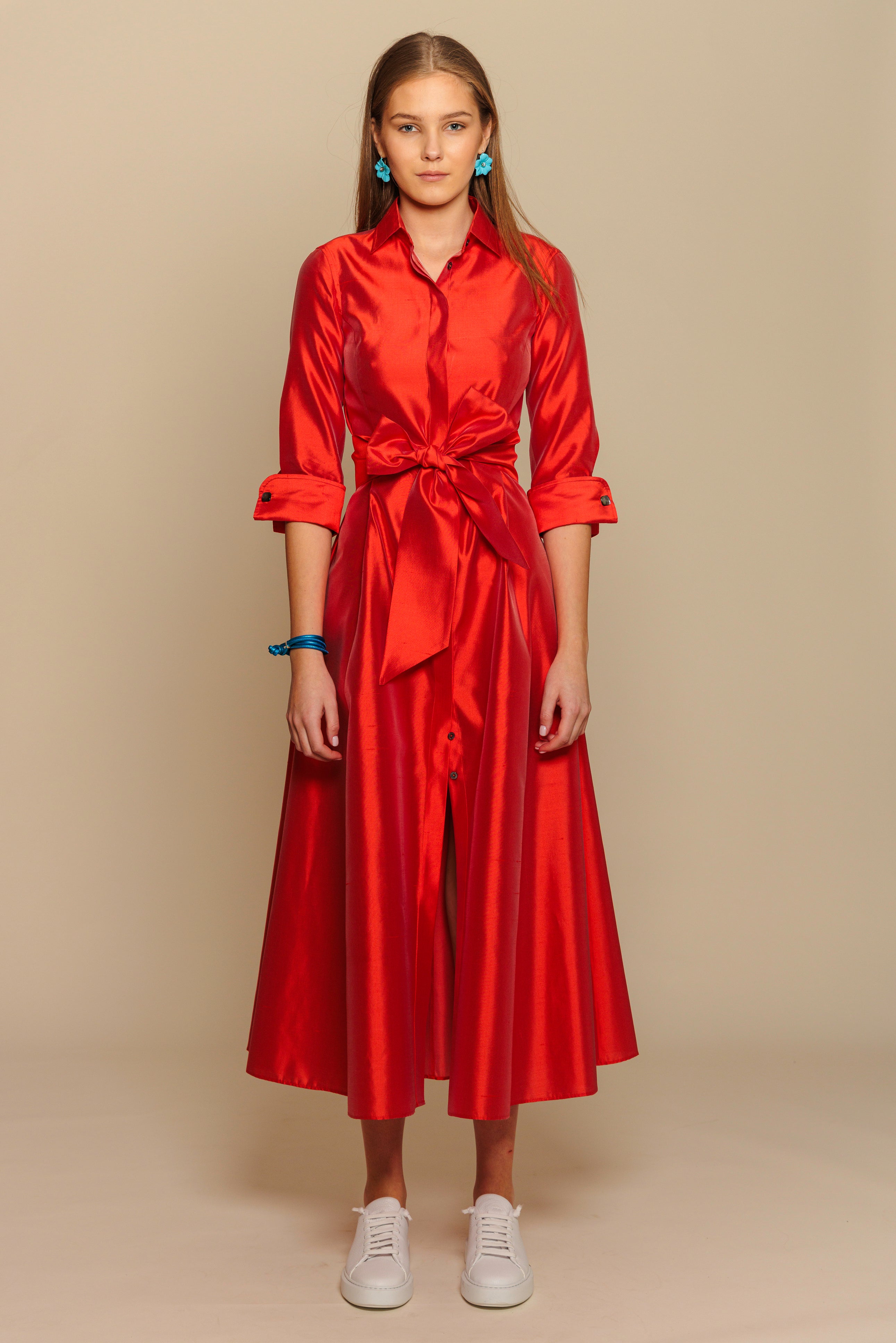Shirtdress "KATE MIDI" / Luxury Silk Shantung