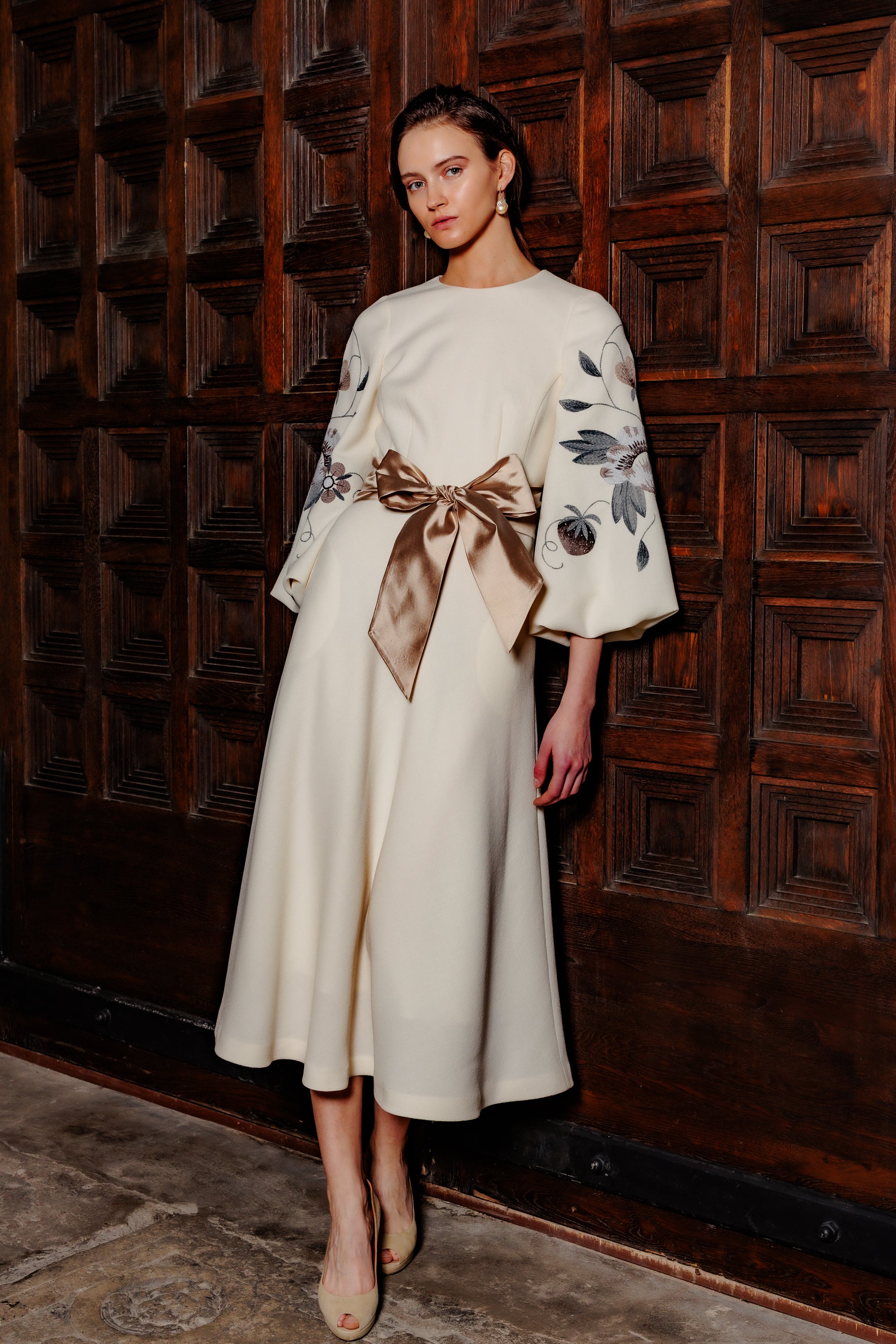 Dress "STELLA GUGGENHEIM MIDI" / Wool Crepe