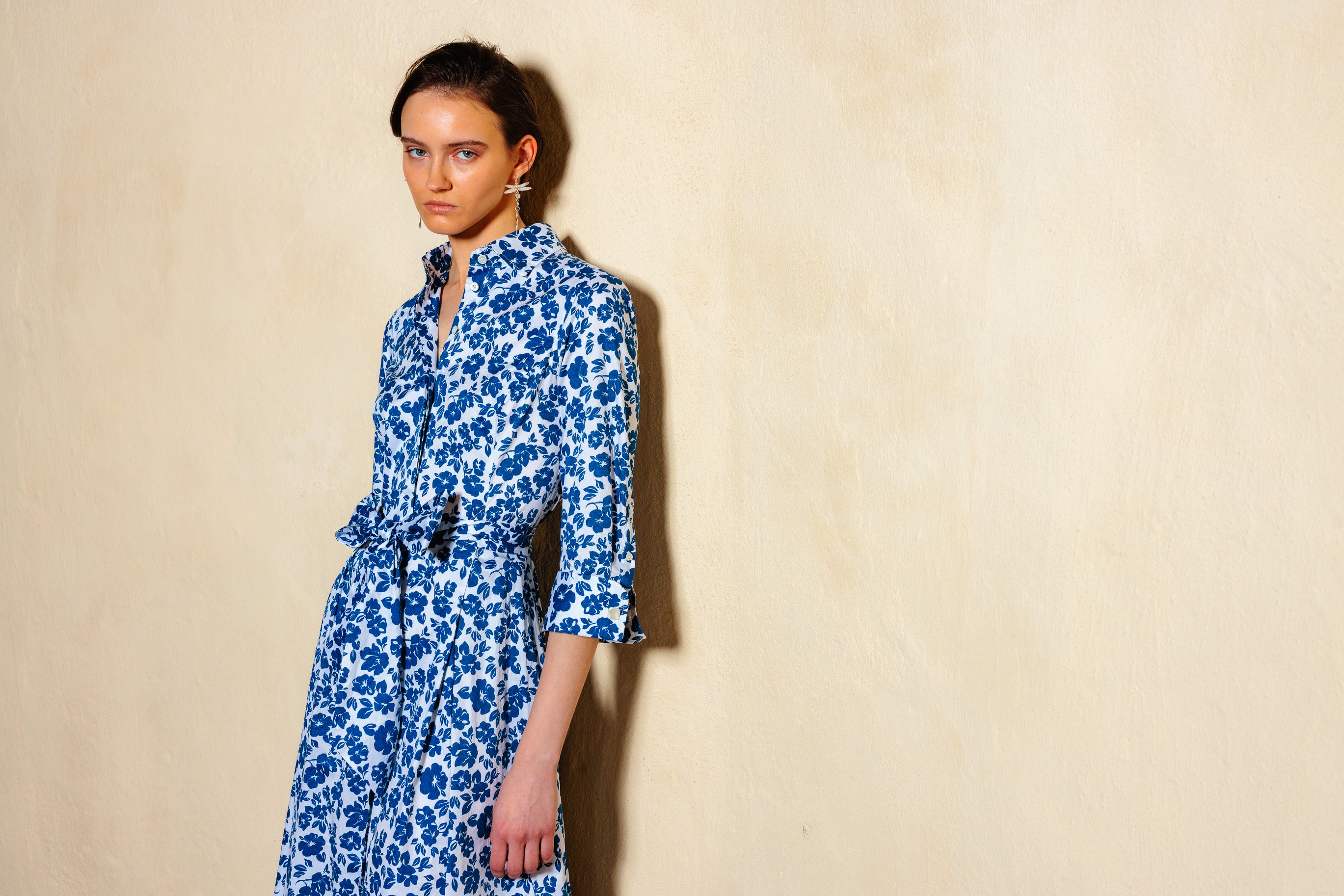 Shirtdress "KATE MIDI" / Printed Cotton Poplin