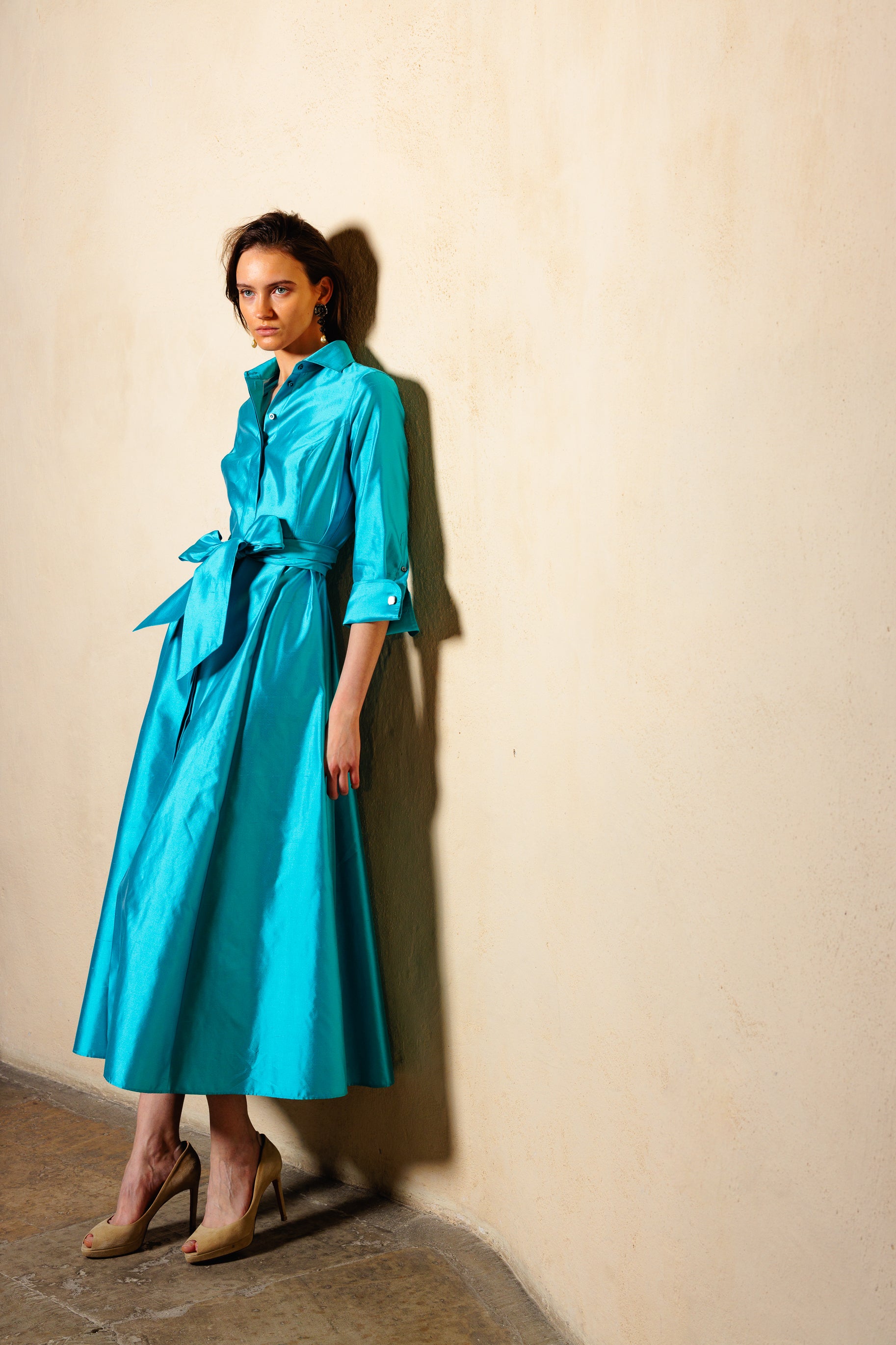 Shirtdress "KATE MIDI" / Luxury Silk Shantung