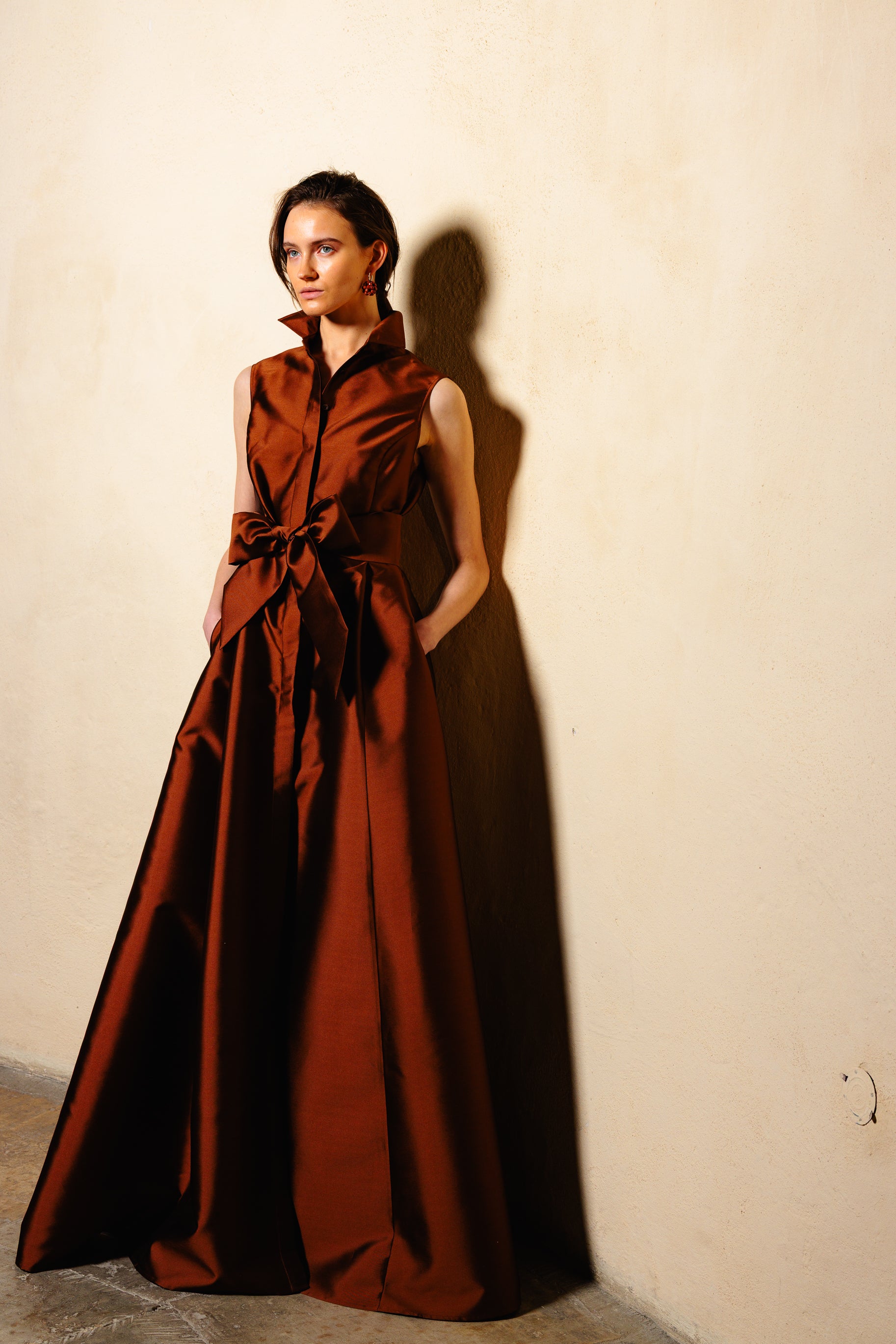 Shirtdress "KATE MAXI SAFARI" / Luxury Silk Mikado