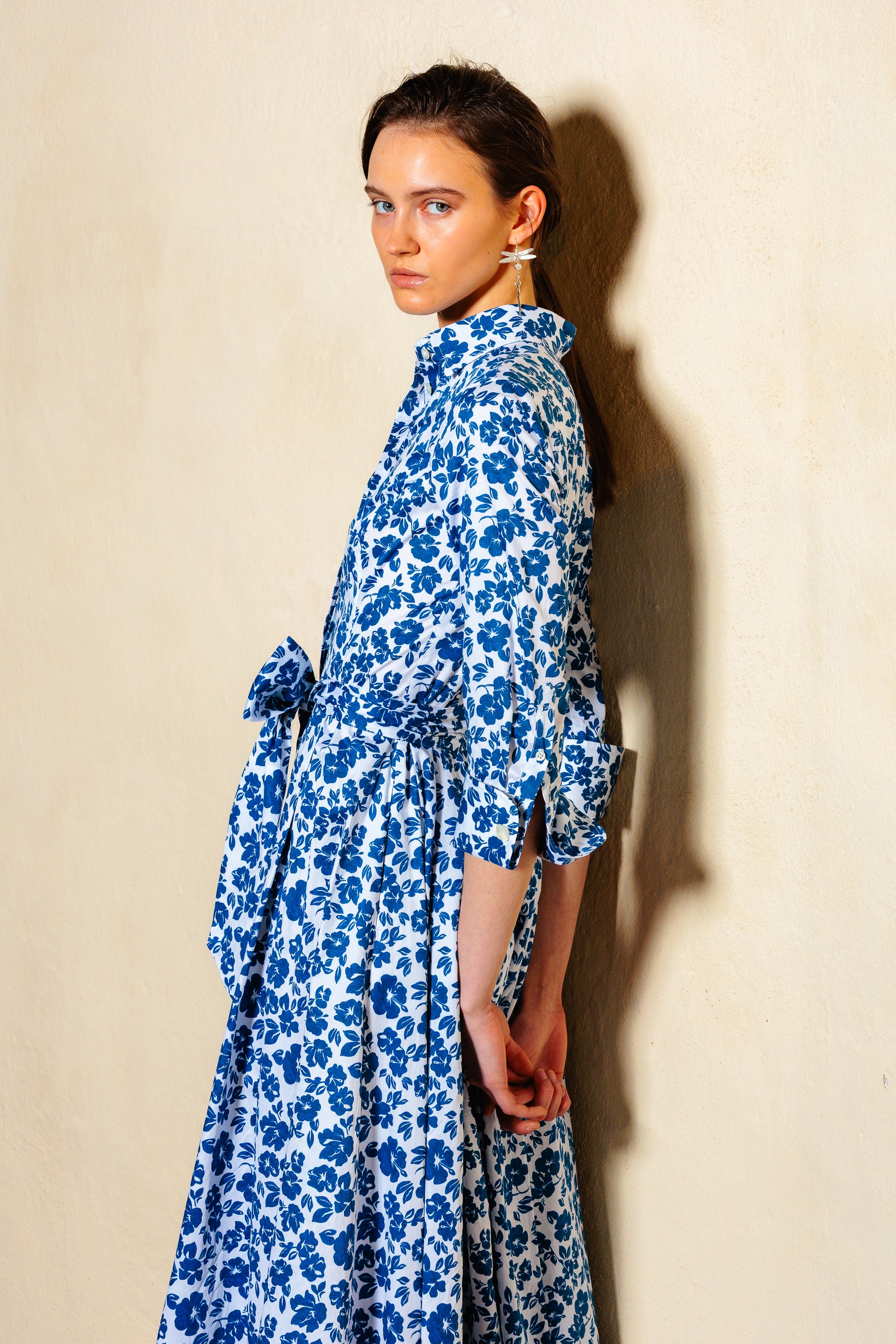 Shirtdress "KATE MIDI" / Printed Cotton Poplin