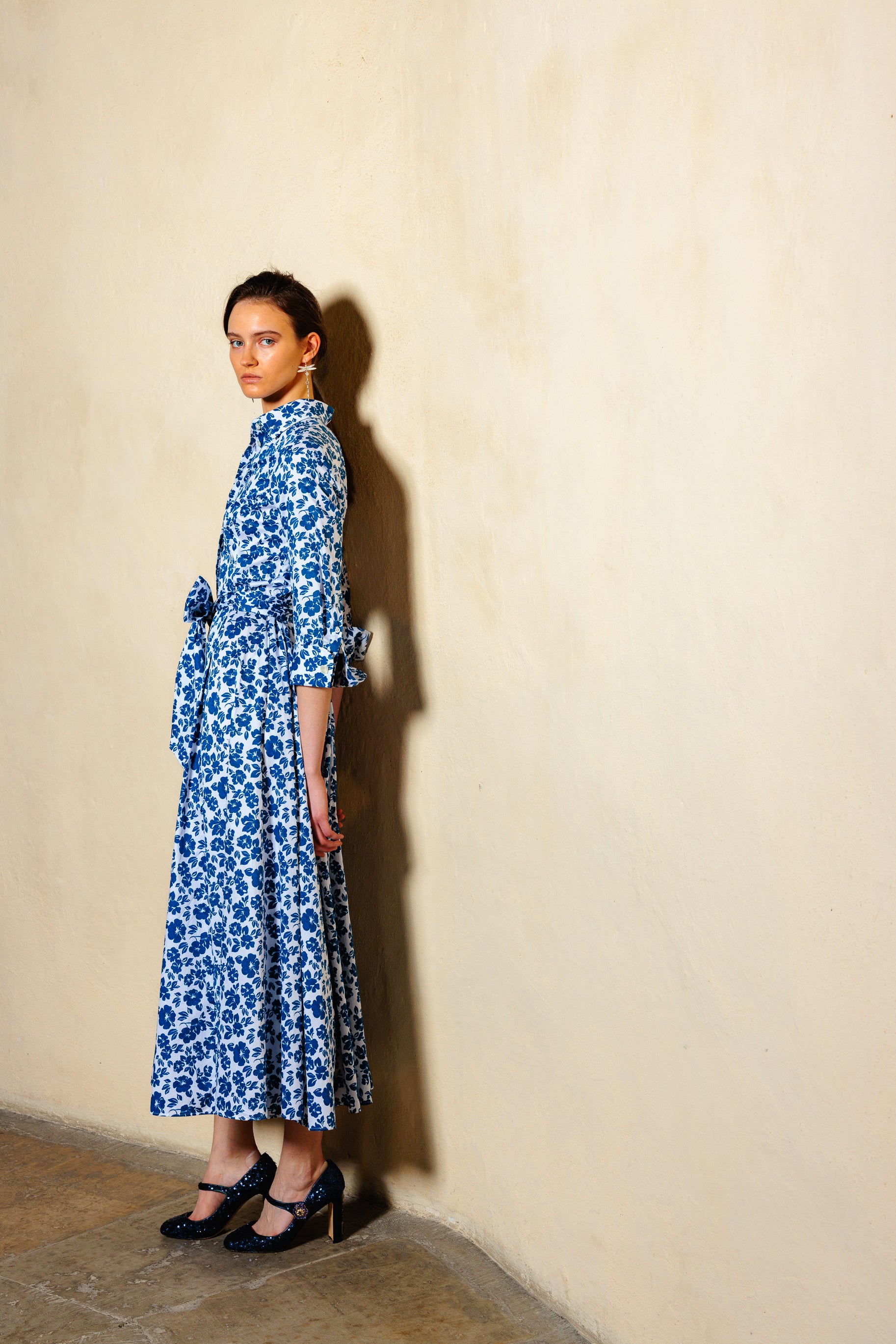 Shirtdress "KATE MIDI" / Printed Cotton Poplin