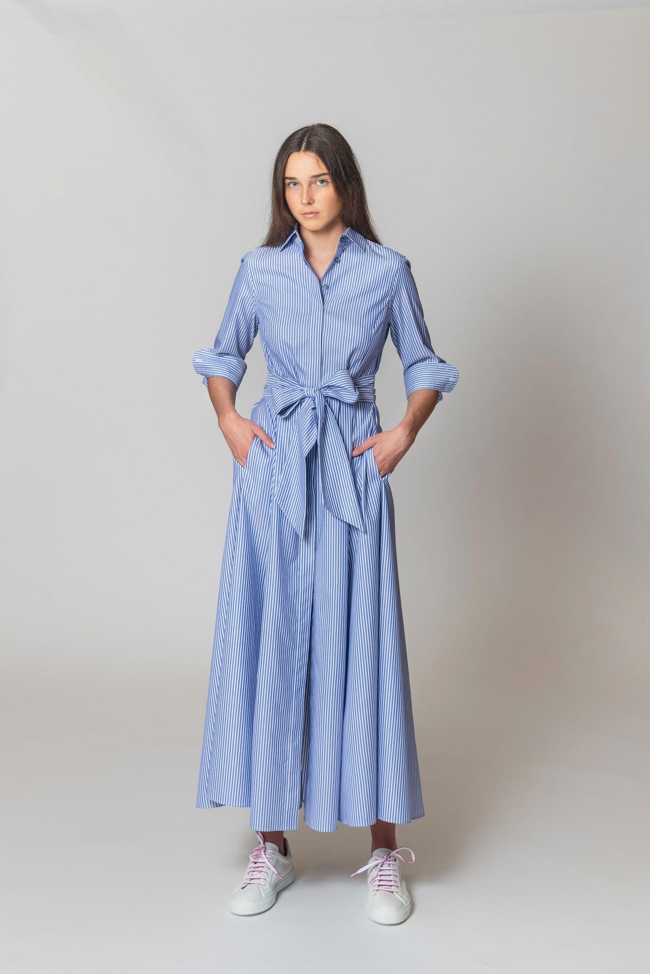 Shirtdress "KATE MIDI" / Royal Oxford Cotton