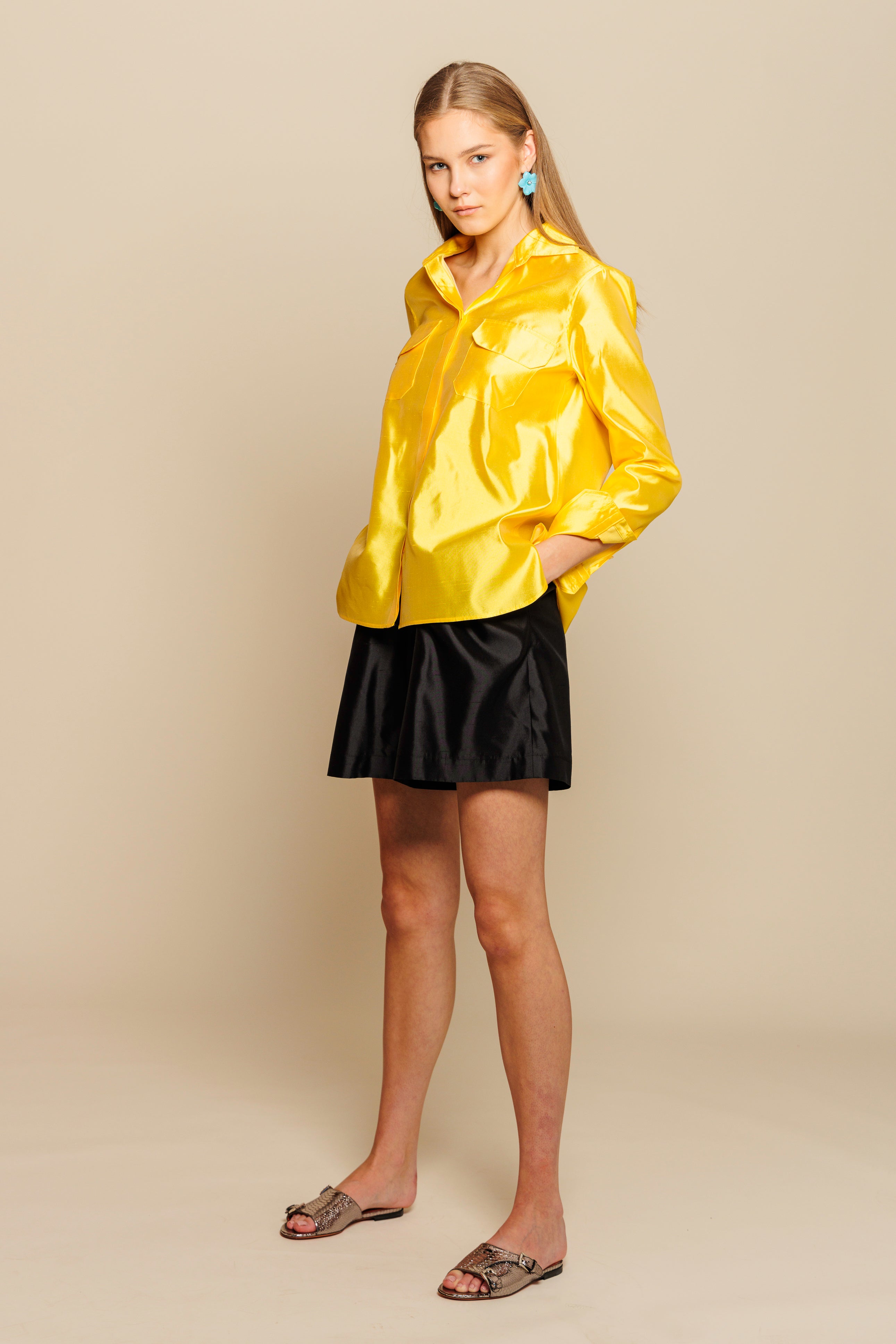 Shirt "NAPOLI SAFARI" / Luxury Silk Shantung