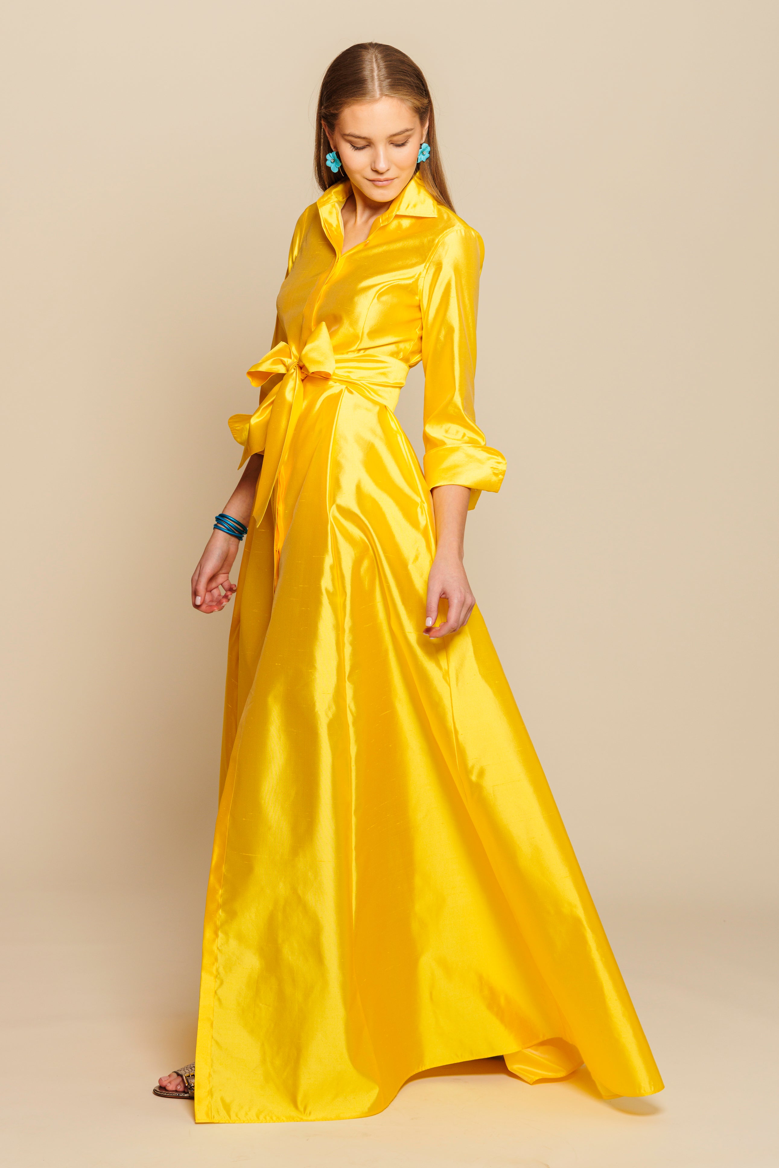 Shirtdress "KATE MAXI" / Luxury Silk Shantung