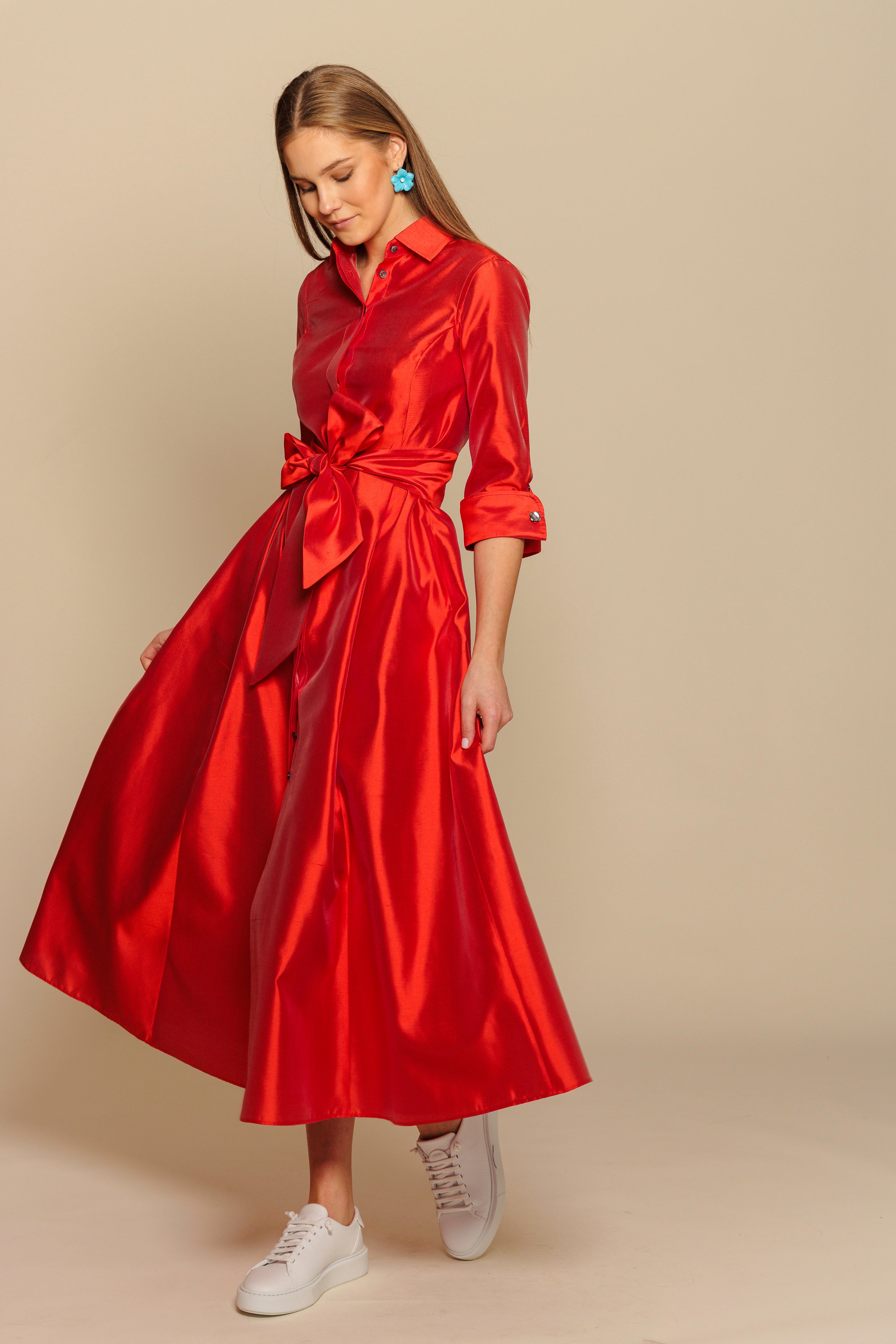 Shirtdress "KATE MIDI" / Luxury Silk Shantung