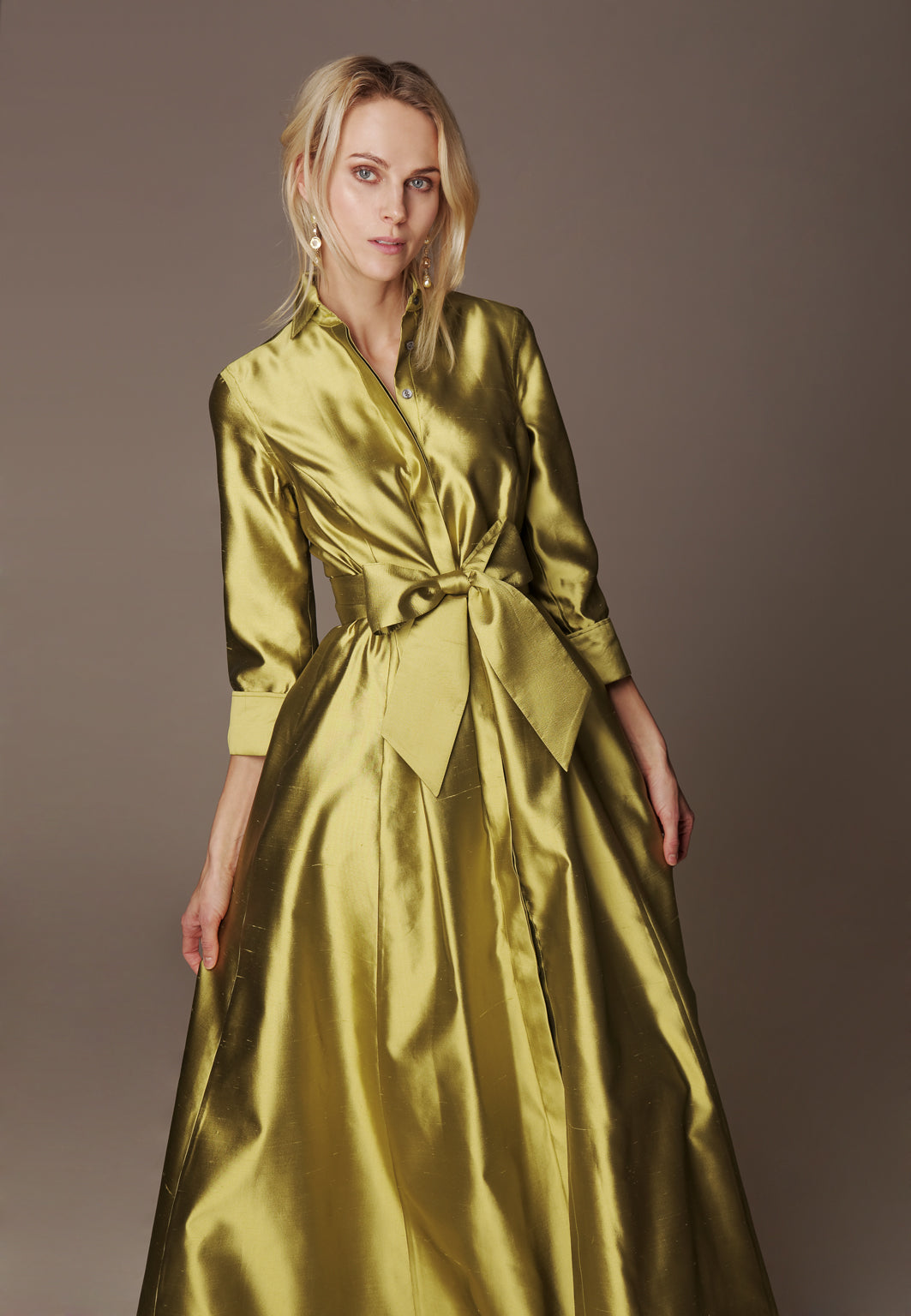 Shirtdress "KATE MAXI" / Luxury Silk Shantung