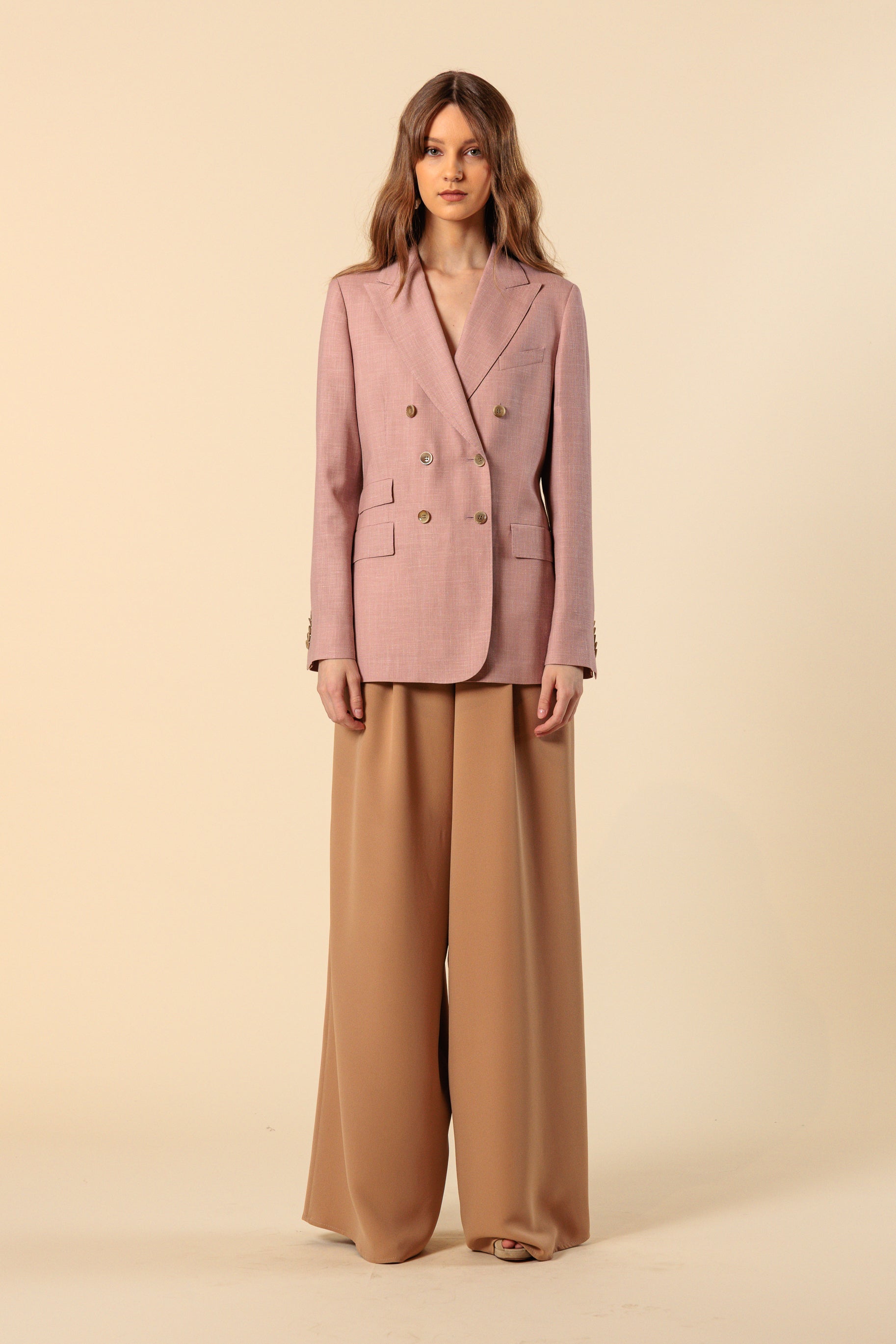 Trousers "BORDEAUX MAXI" / Double Face Silk Cady