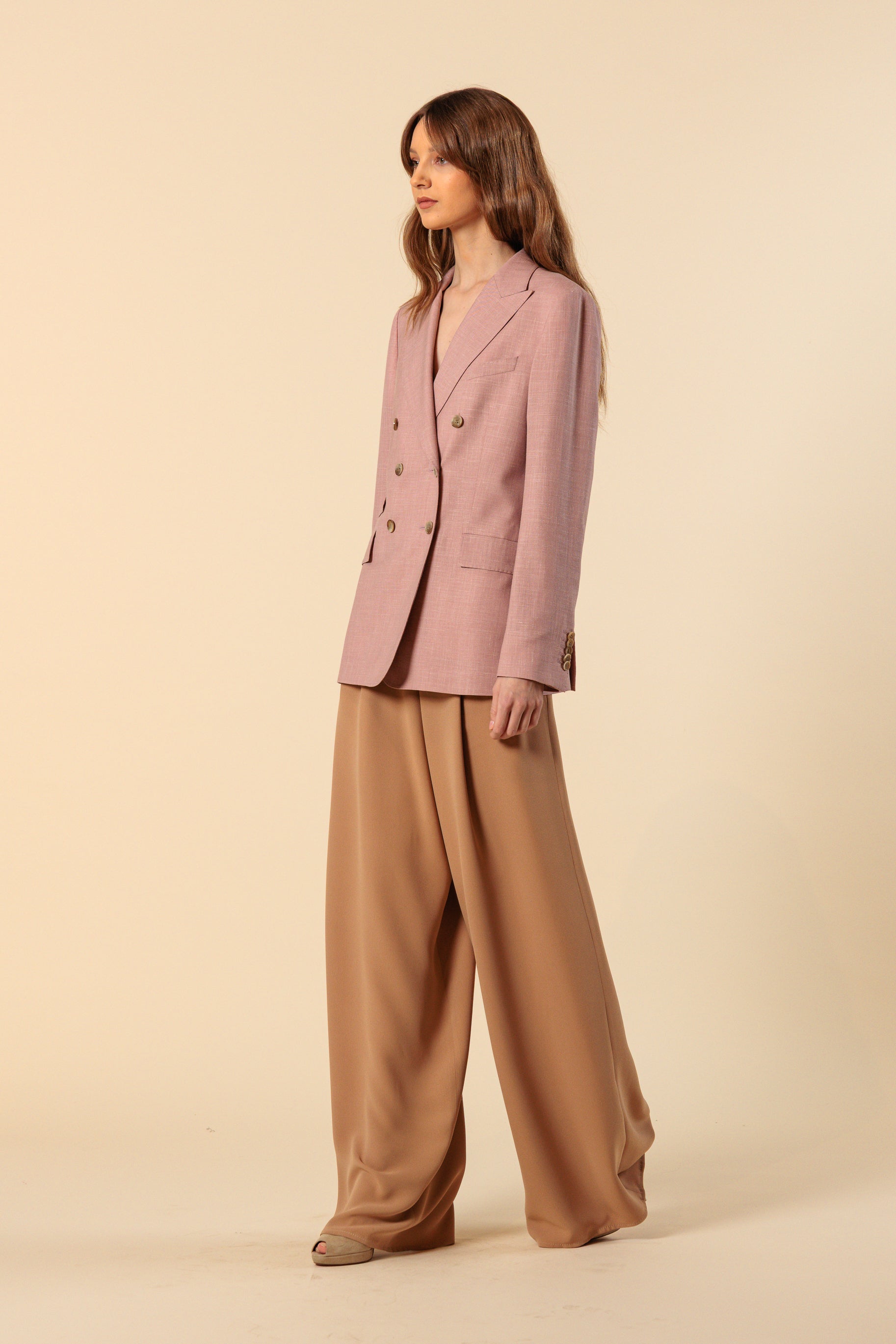 Trousers "BORDEAUX MAXI" / Double Face Silk Cady