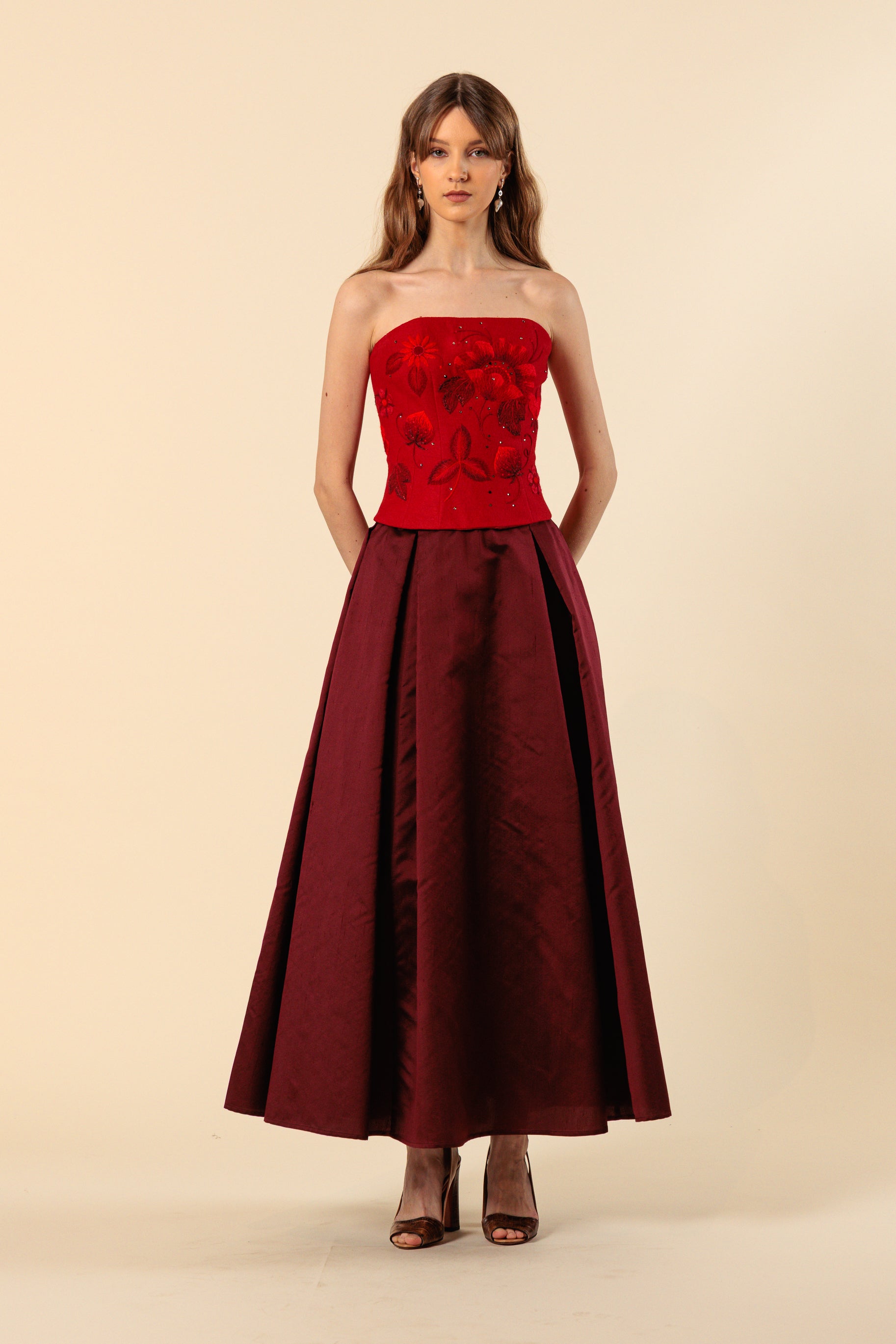 Skirt "DONNA MIDI"/ Luxury Silk Taffeta