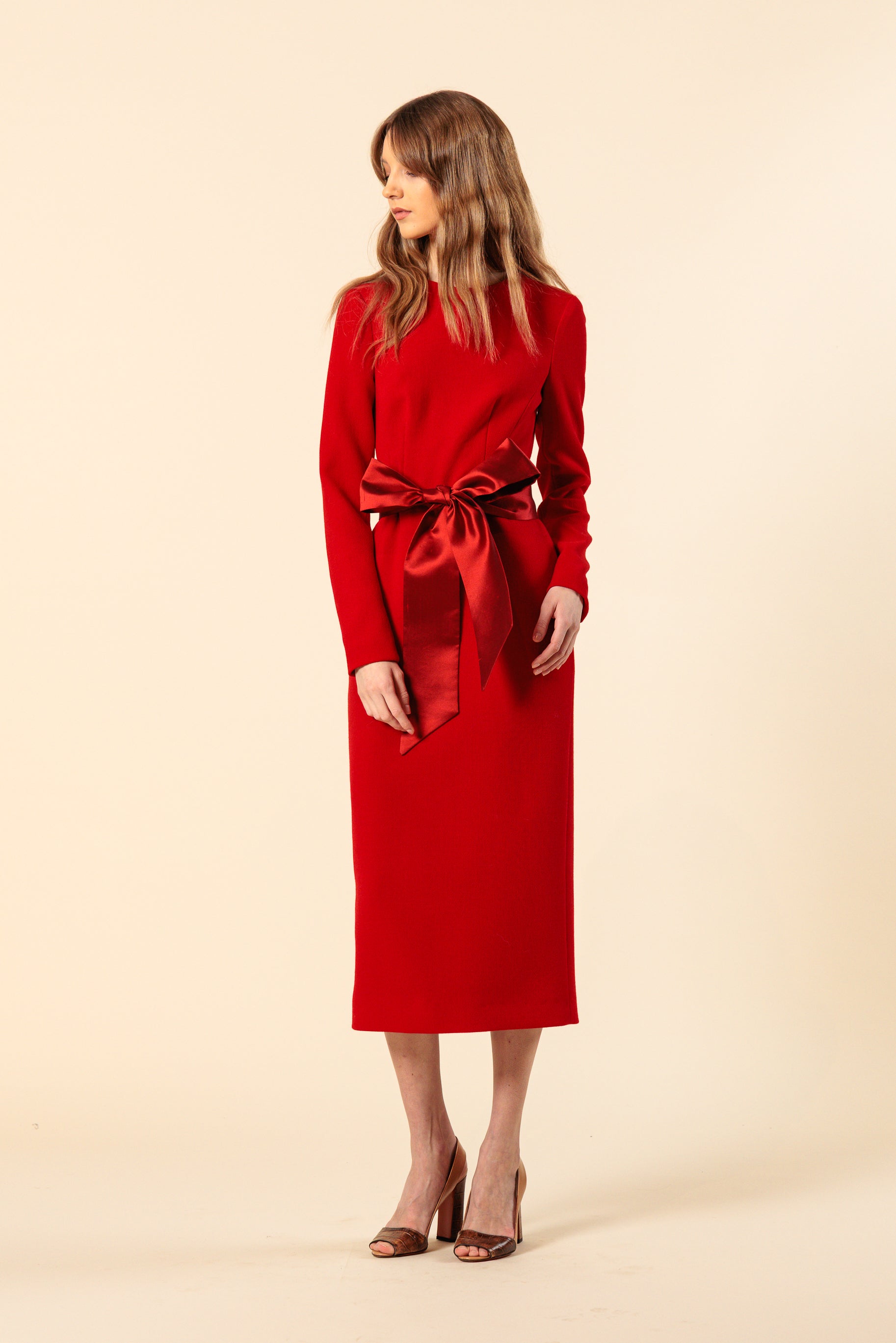 Dress "STELLA MONA MIDI" / Crepe Wool