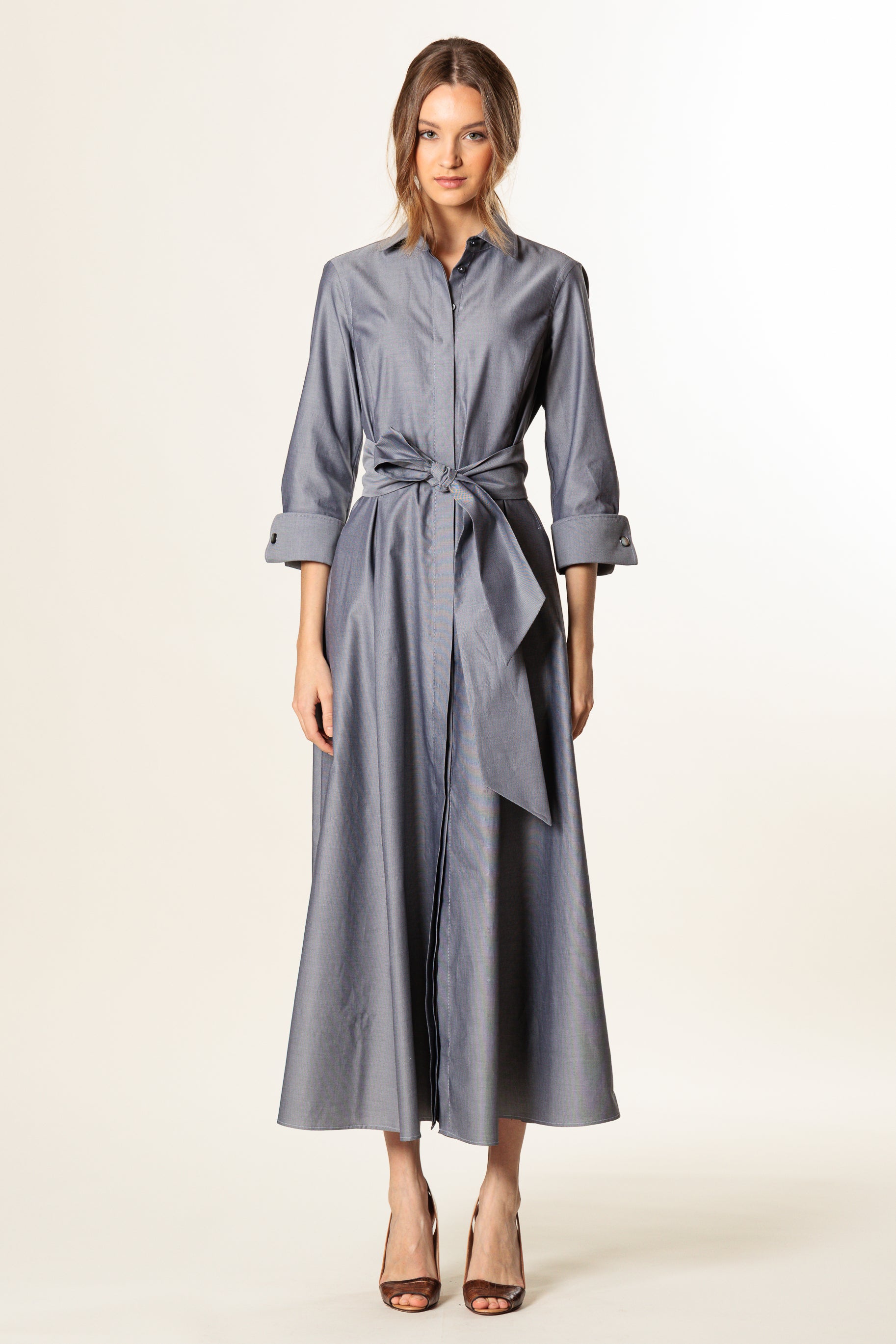 Shirtdress "KATE MIDI" / Royal Oxford Cotton