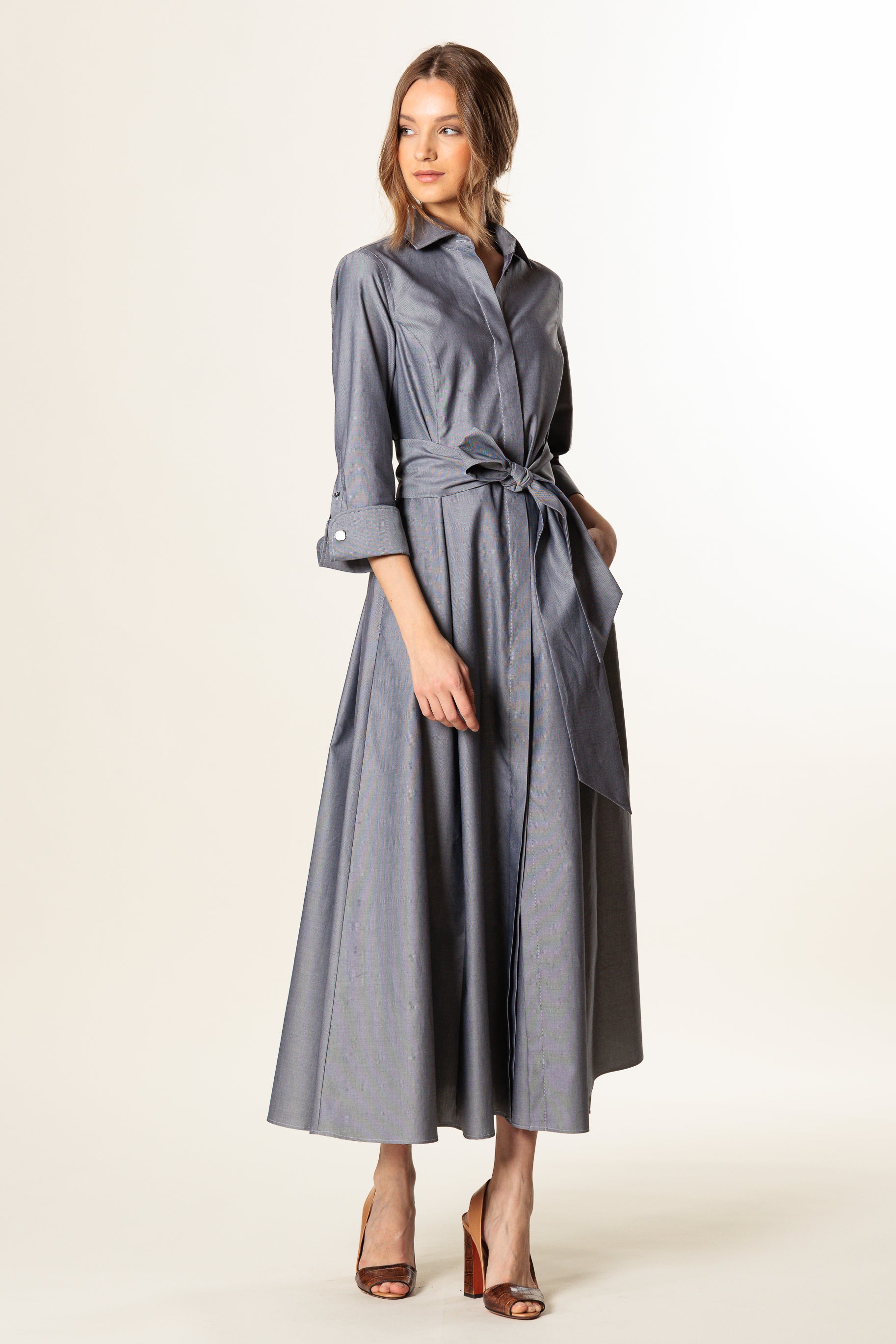Shirtdress "KATE MIDI" / Royal Oxford Cotton