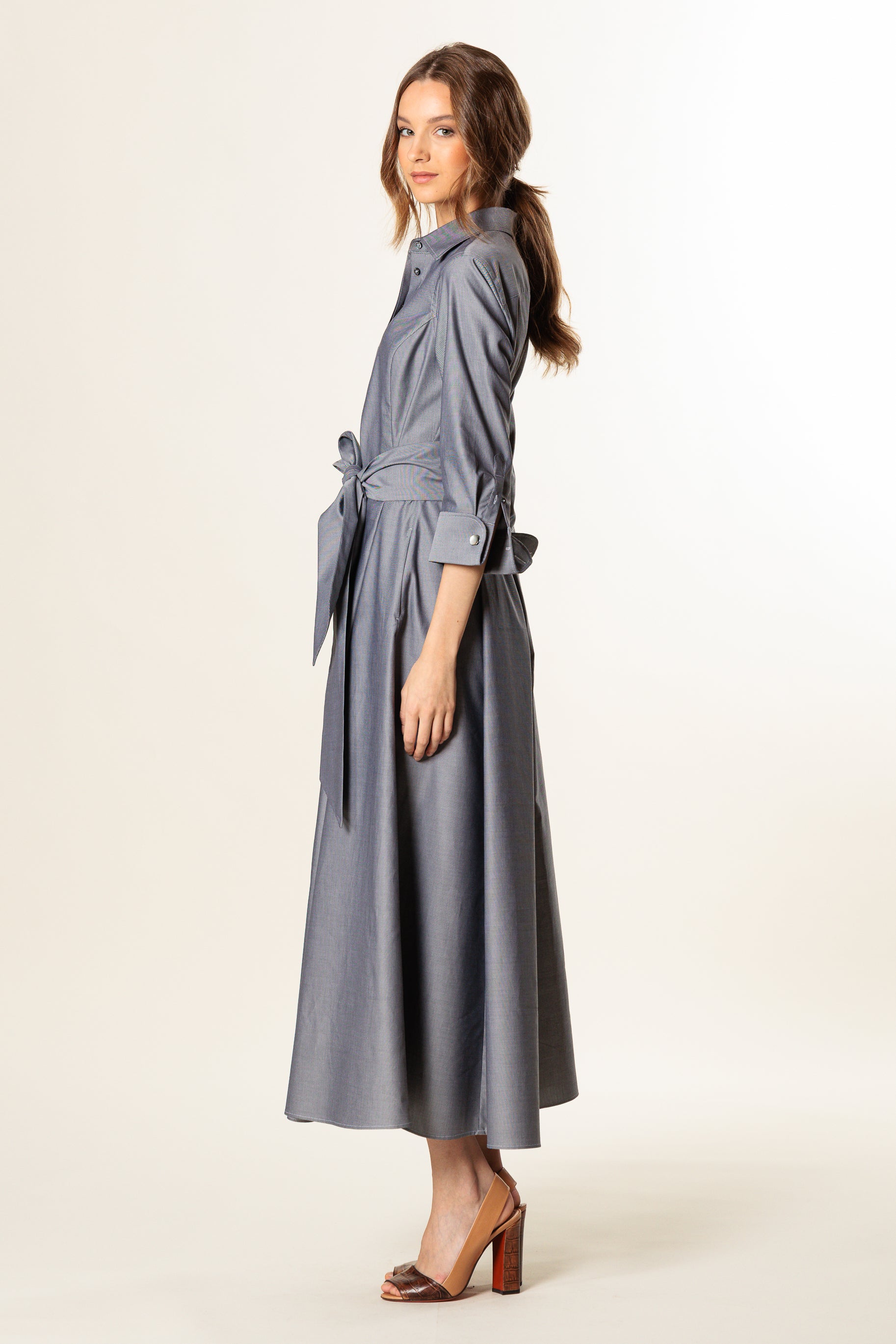 Shirtdress "KATE MIDI" / Royal Oxford Cotton