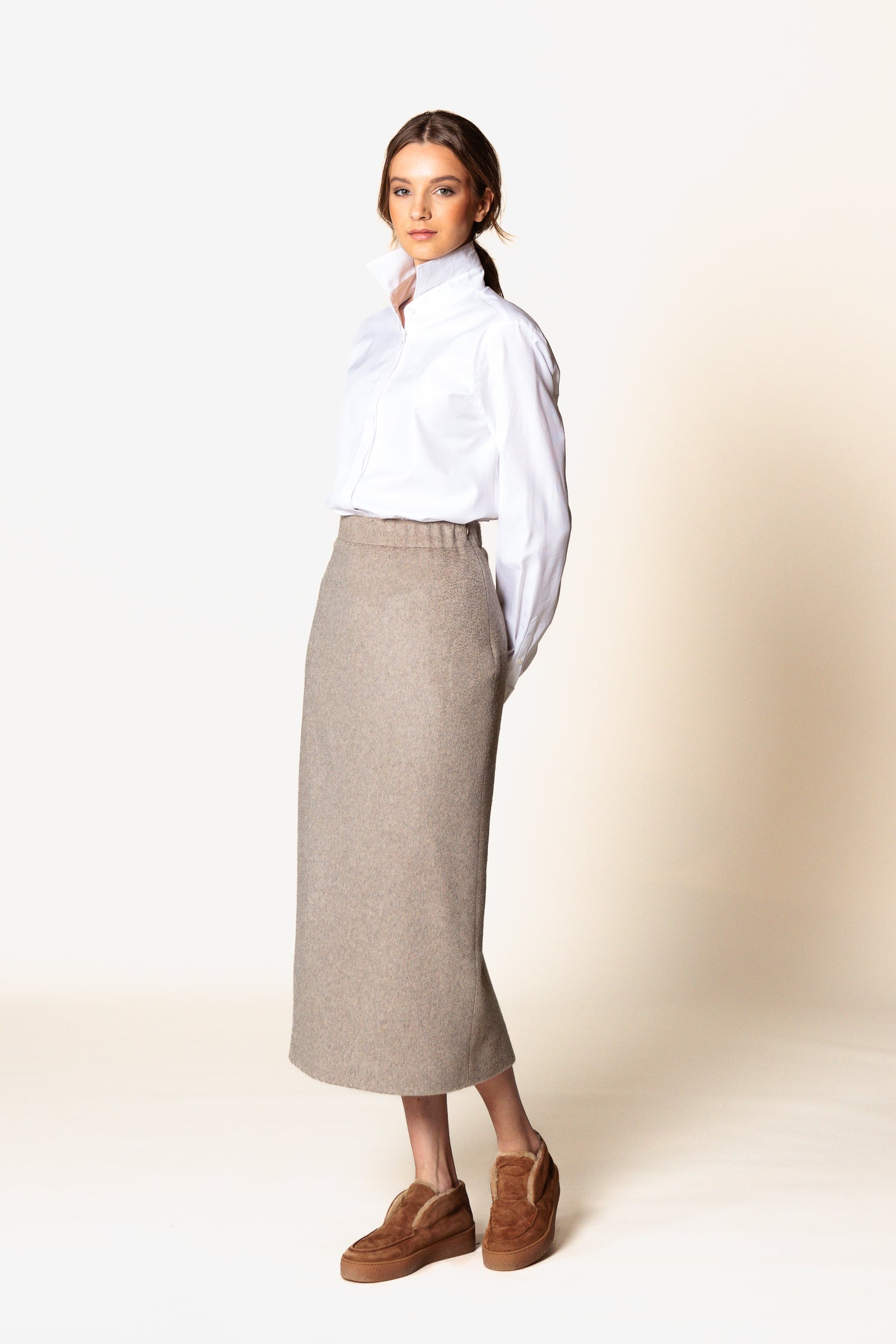 Skirt "MONA CLASSIC MIDI" / Cashmere & Camel