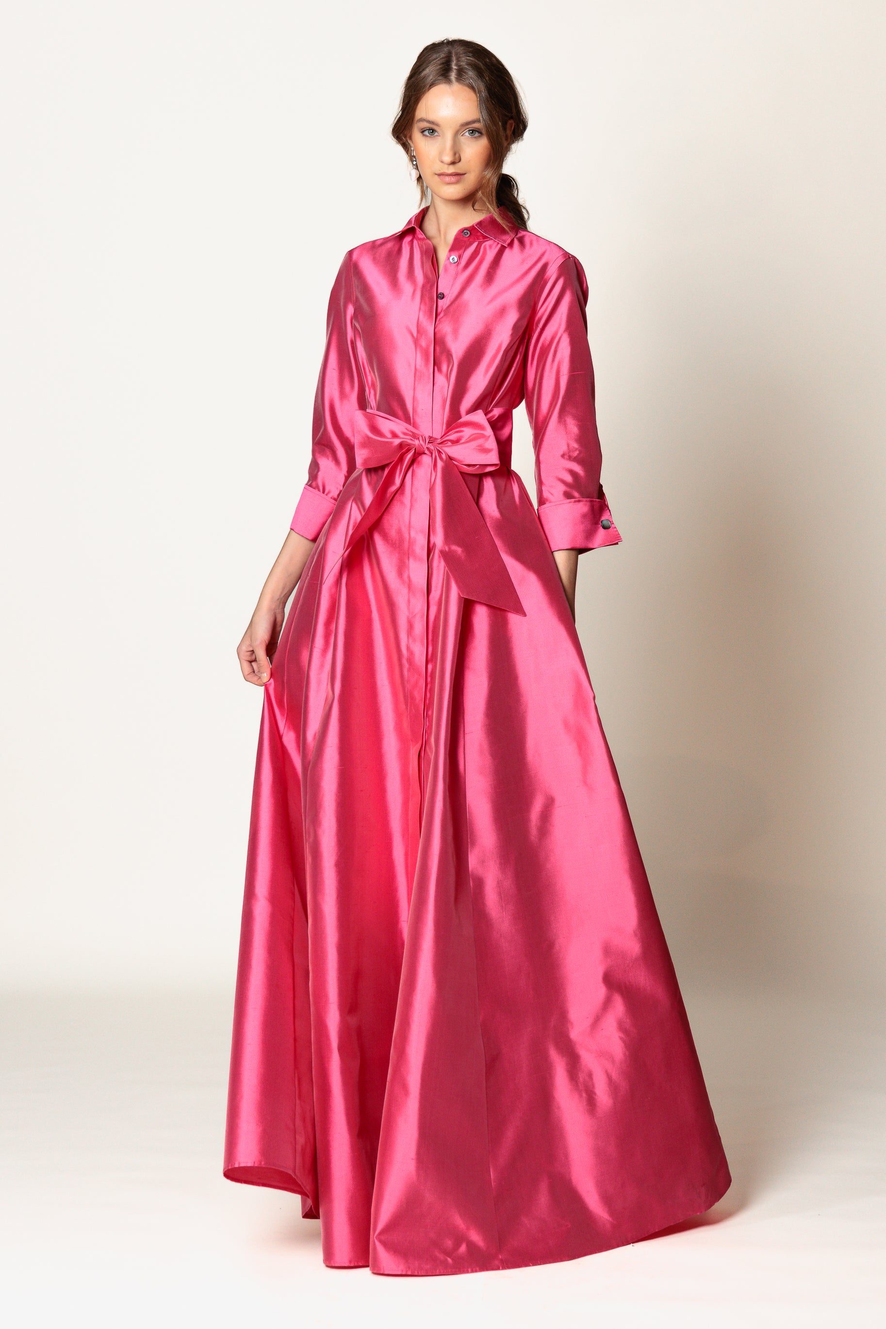 Shirtdress "KATE MAXI" / Luxury Silk Shantung
