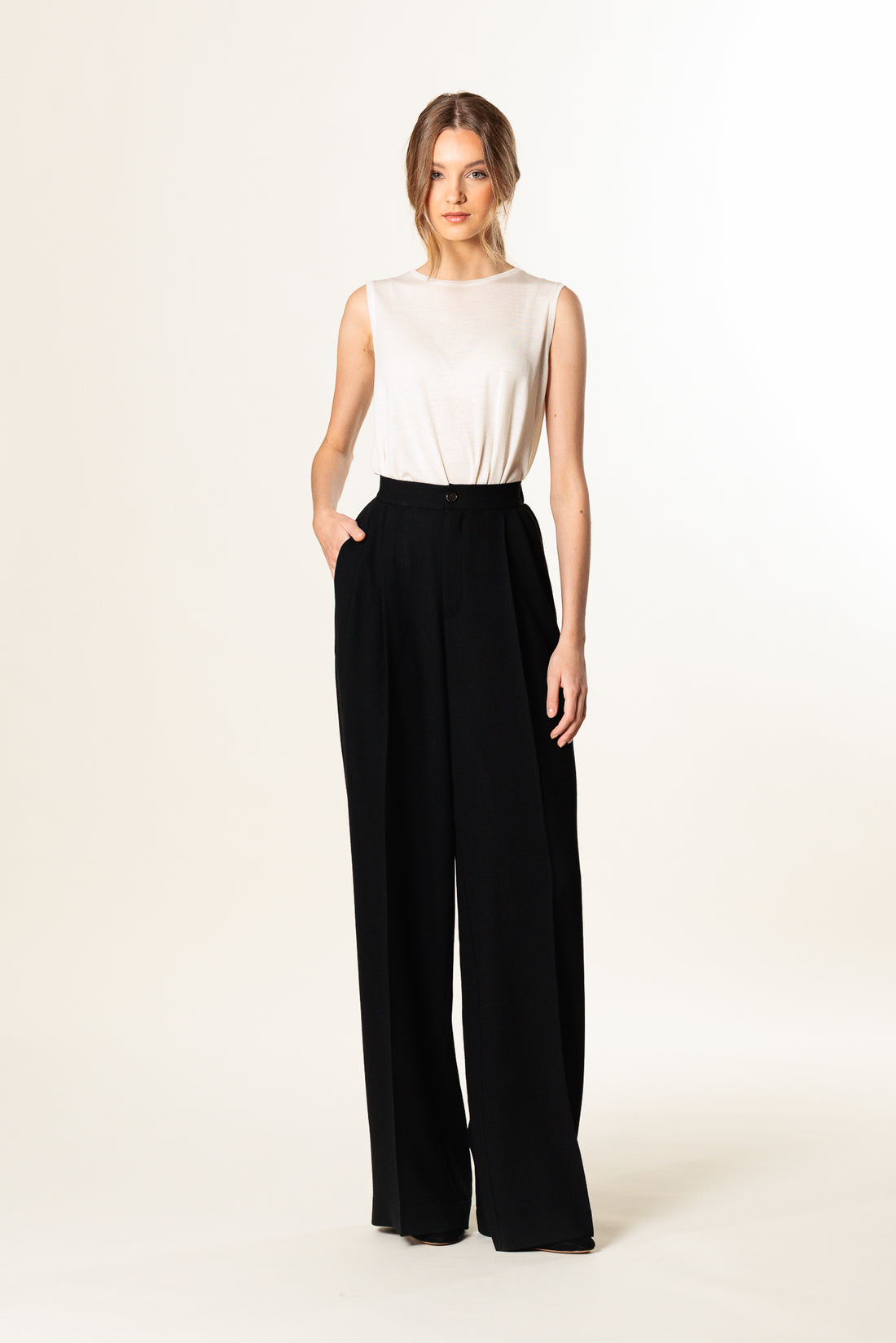 Trousers "BORDEAUX MAXI " / Light Wool Crepe