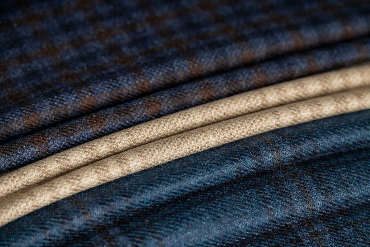Layered Loro Piana cashmere fabrics