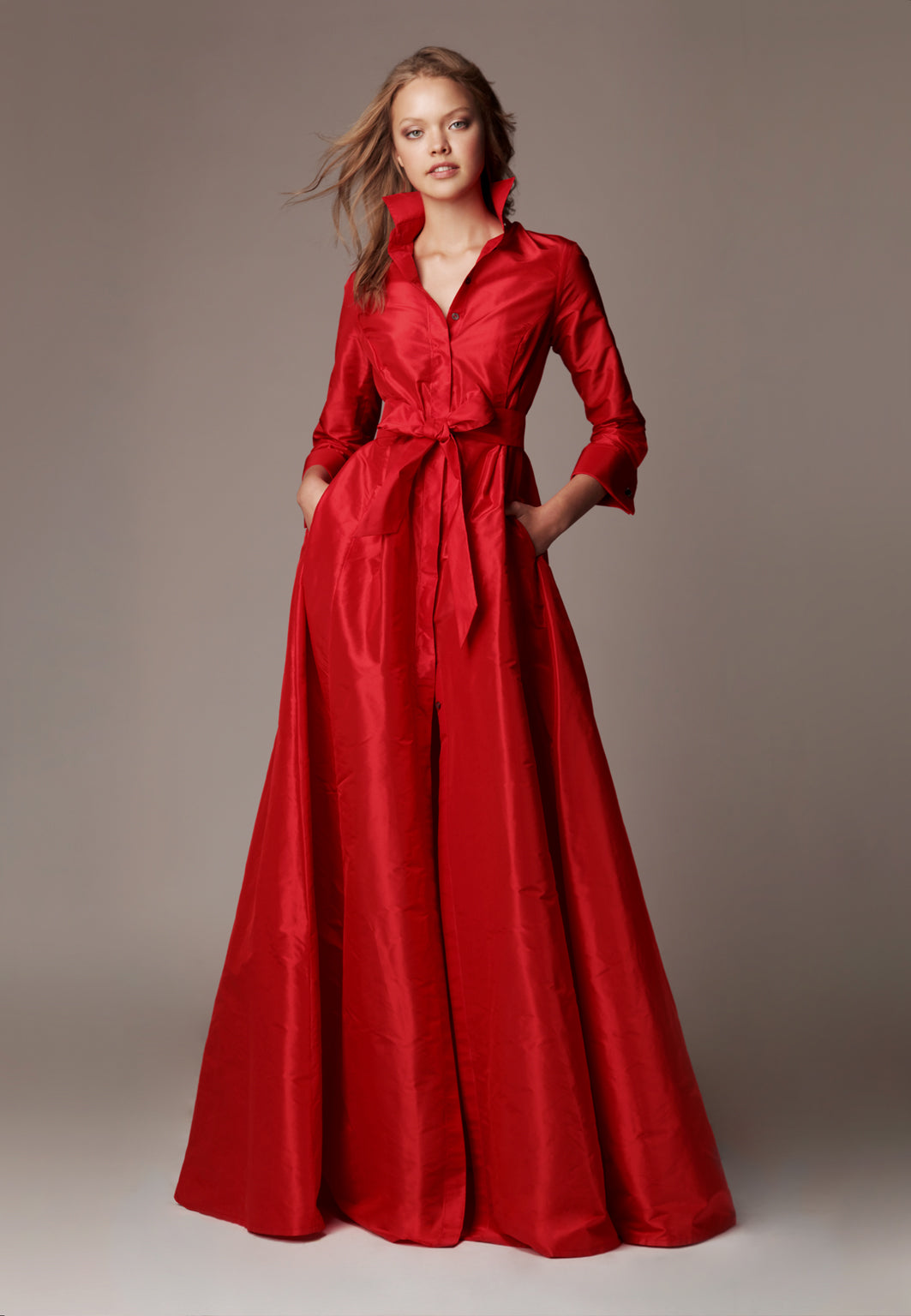 Shirtdress "KATE MAXI" / Luxury Silk Shantung