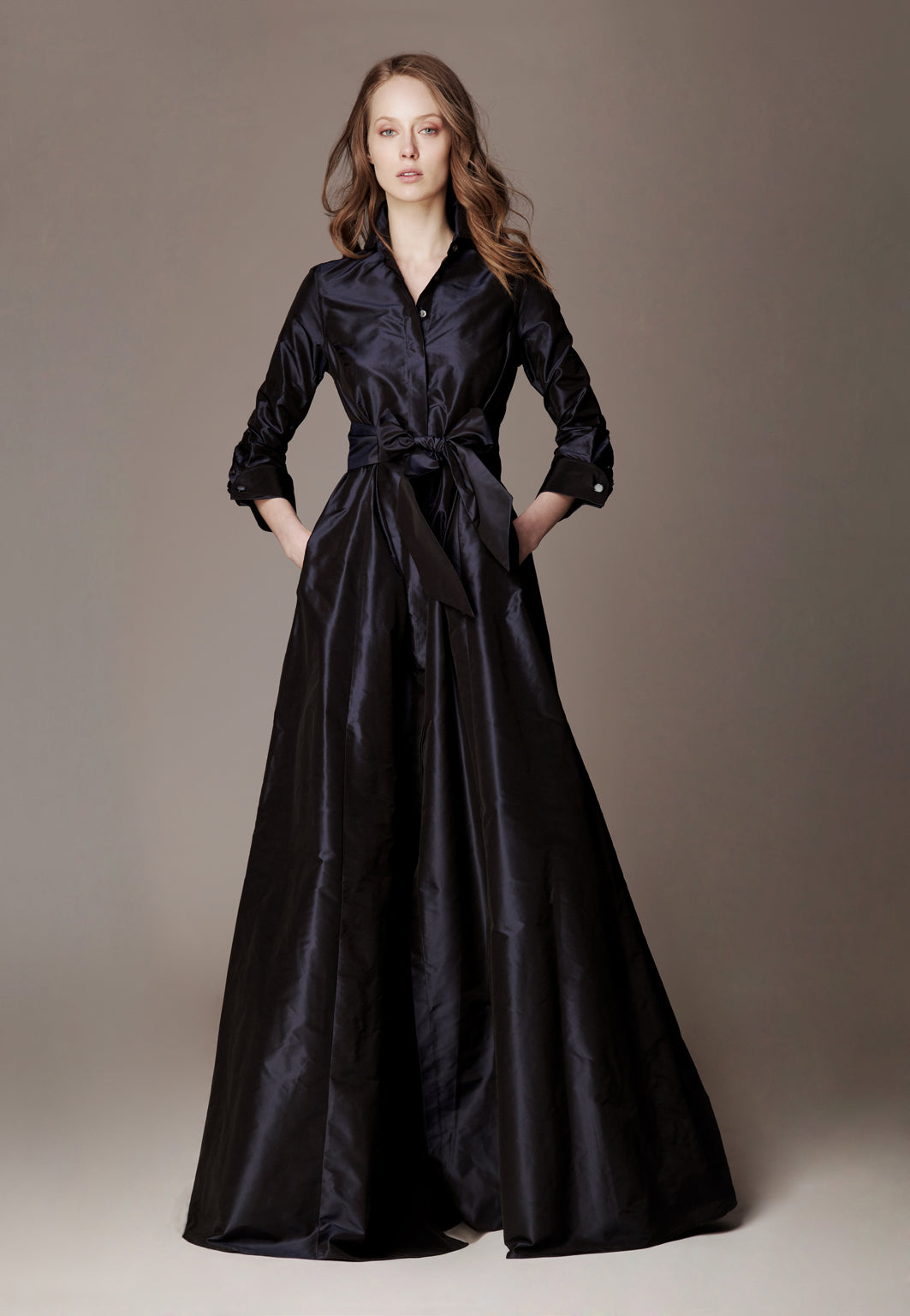 Shirtdress "KATE MAXI" / Luxury Silk Shantung